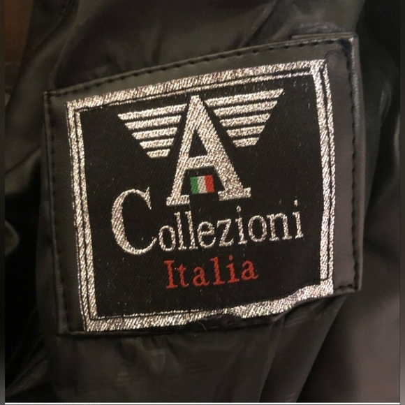Collezioni Italia Black Full Zip Leather Jacket - Picture 5 of 6